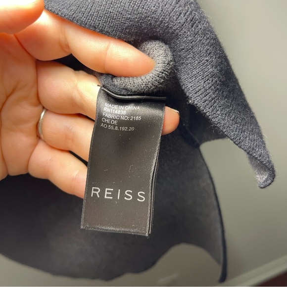 Reiss Women’s Black Chloe Turtleneck Sweater in Size S Contrast Grey Hem & Neck - Picture 6 of 11